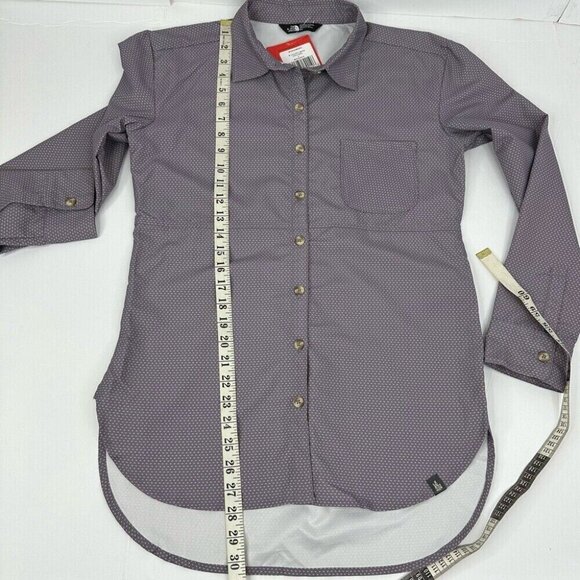 The North Face Women's NWT Purple Sage Dot Stevie Button Down Tunic Top S/C37.25 - Picture 8 of 10